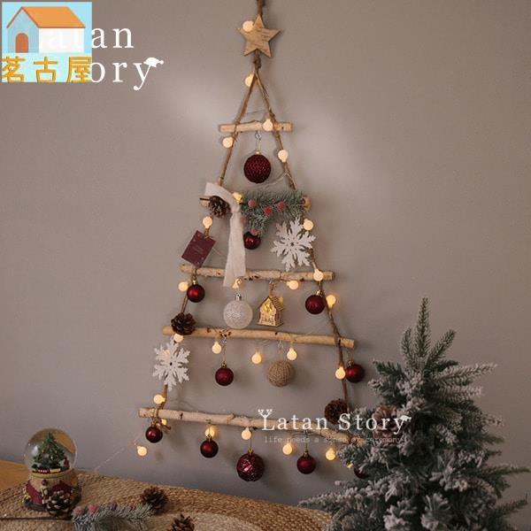 聖誕熱賣 圣誕節 裝飾品 ins 北歐 木質 照片 圣誕樹 壁掛 墻面 玻璃 創意 DIY 圣誕樹