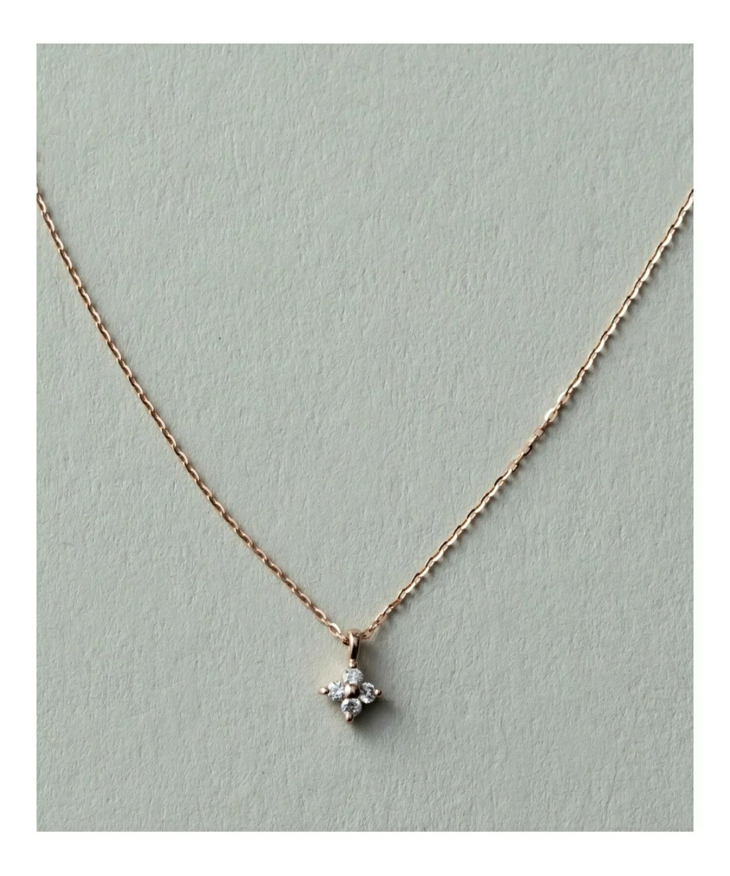 ete  K18MPG 鑽石小花項鍊 玫瑰金色 | 項鍊 玫瑰金 送禮 情人節 [Rakuten Fashion]