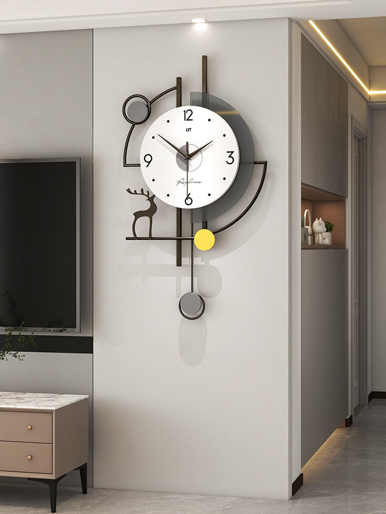 2024新款時鐘掛墻裝飾時尚創意鐘表客廳現代簡約家用大氣掛鐘