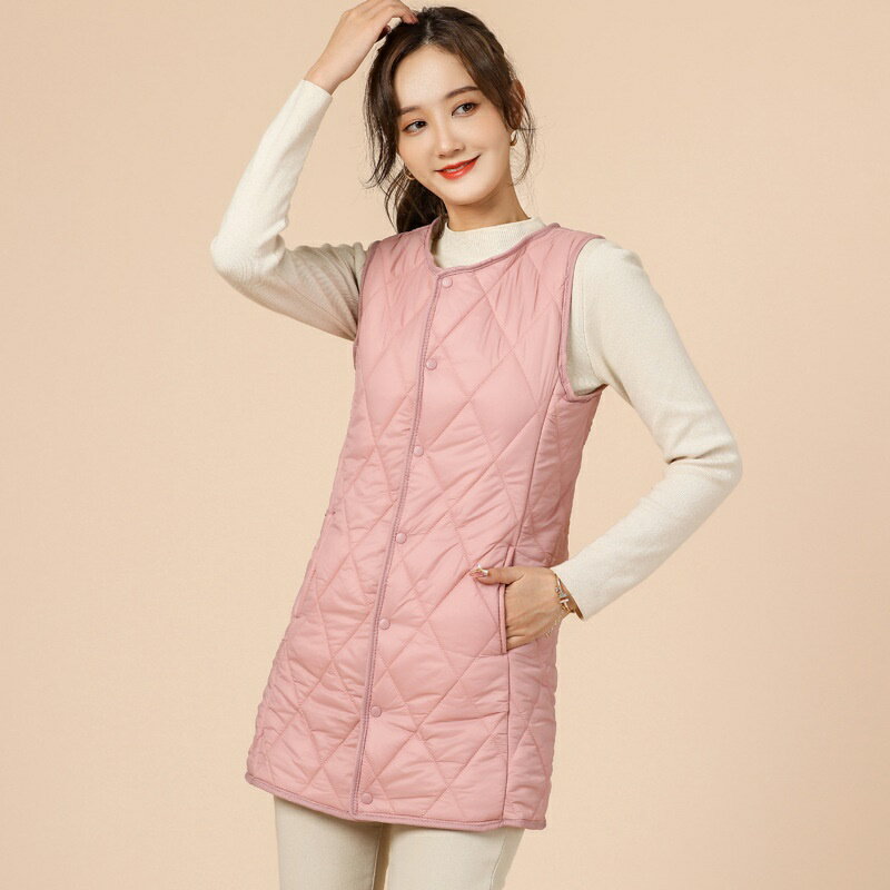 【巴黎精品】現貨+預購 背心外套鋪棉夾克-加絨中長款馬甲保暖女外套4色a1hp38