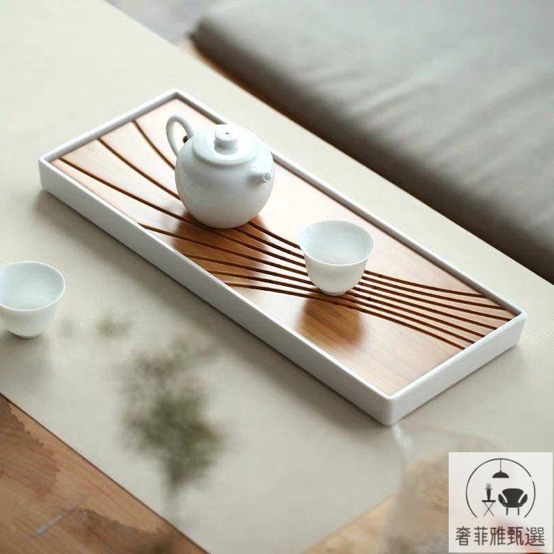 茶具 茶盤 附發票 日式茶盤家用實木茶盤整塊簡約小託盤竹製茶臺儲水式功夫茶具配件 PDD-175快速出貨 公司貨