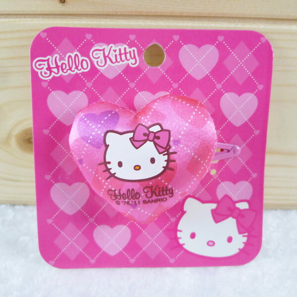 【震撼精品百貨】Hello Kitty 凱蒂貓 髮夾 桃心 震撼日式精品百貨