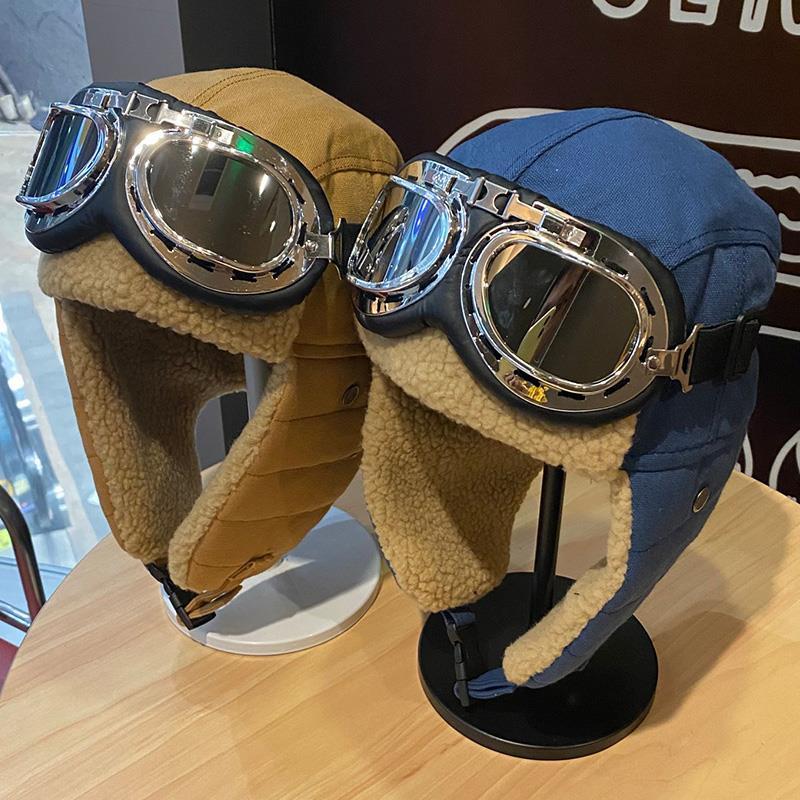 飛行員帽子男女冬季韓版ins加厚保暖騎車護耳防寒風眼鏡棉