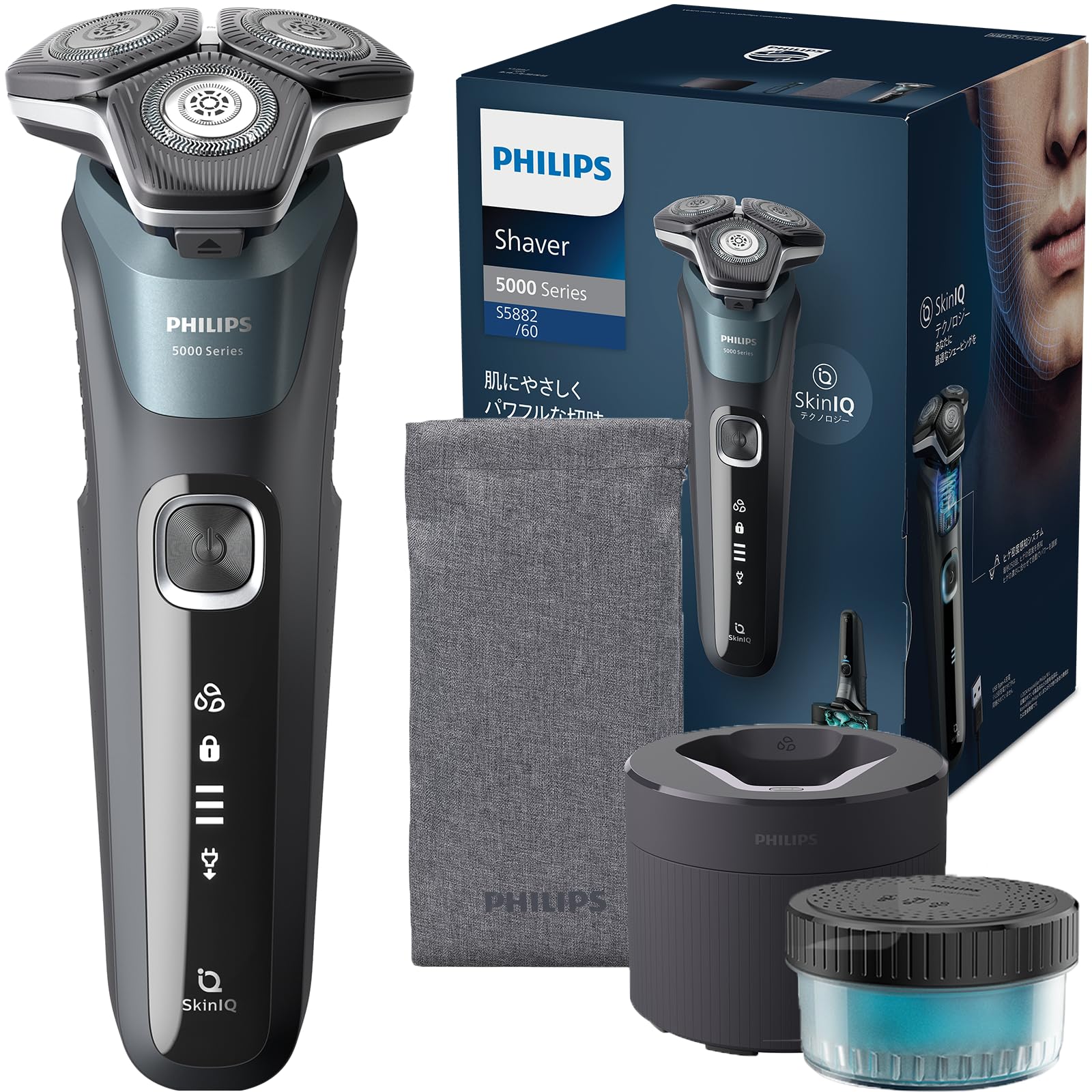 Philips S5882/60 Series 5000 乾濕兩用電動刮鬍刀 SkinIQ 45枚SteelPrecision刀片