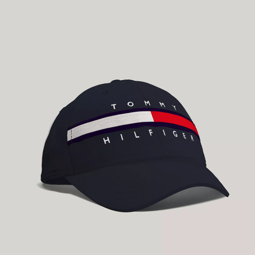 Tommy Hilfiger 經典刺繡LOGO旗幟條紋棒球帽 帽子 遮陽帽 T14445 深藍色(現貨)▶指定Outlet商品5折起☆現貨【送禮首選★APP下單點數4倍送】