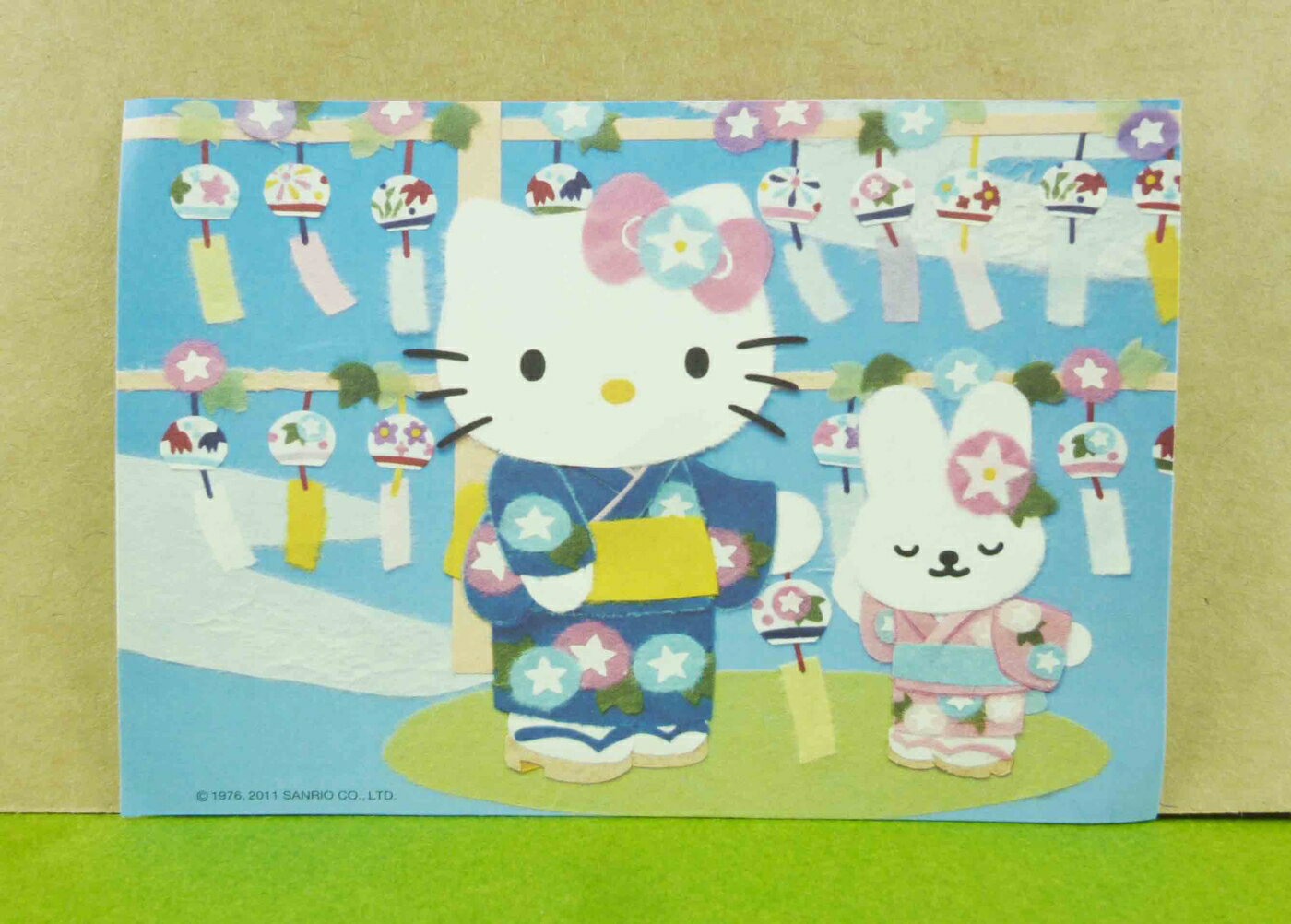 【震撼精品百貨】Hello Kitty 凱蒂貓 造型卡片-藍風鈴 震撼日式精品百貨