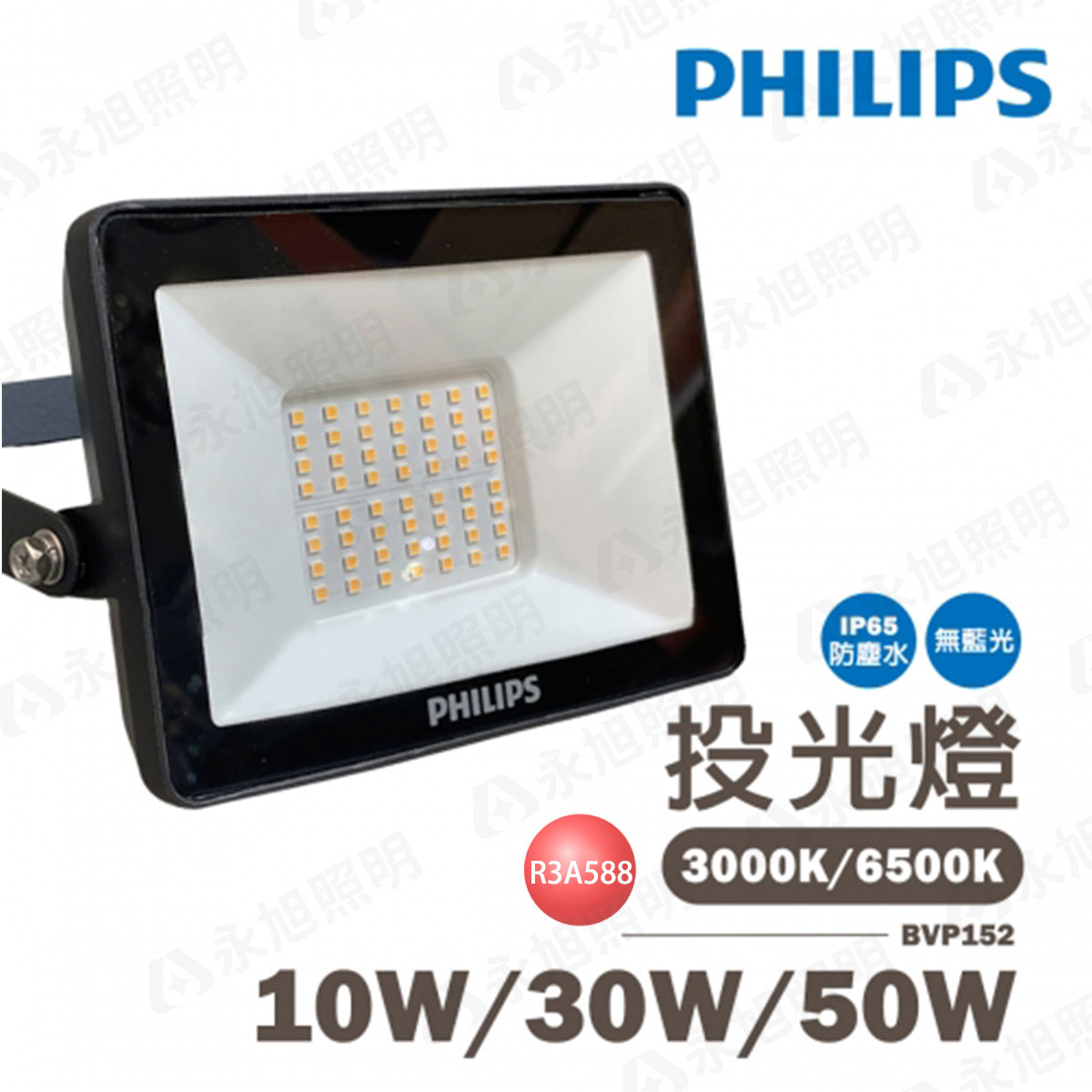 【飛利浦PHILIPS】戶外 防水 投光燈 10W 30W 50W 投射燈 LED 全電壓〖永光照明〗 BVP152