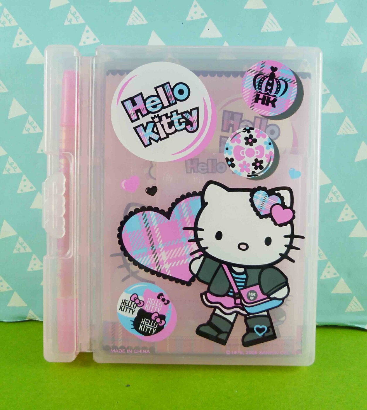 【震撼精品百貨】Hello Kitty 凱蒂貓 文具組-附盒-走圖案 震撼日式精品百貨