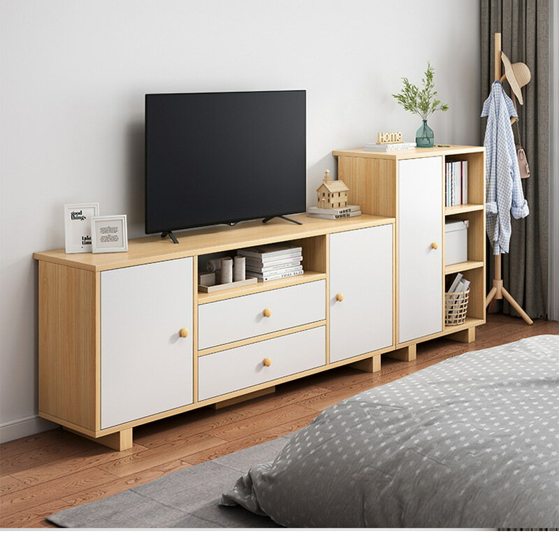 APP下單享點數9% 北歐客廳高款電視柜地柜極簡高柜現代簡約組合墻柜臥室簡易機柜