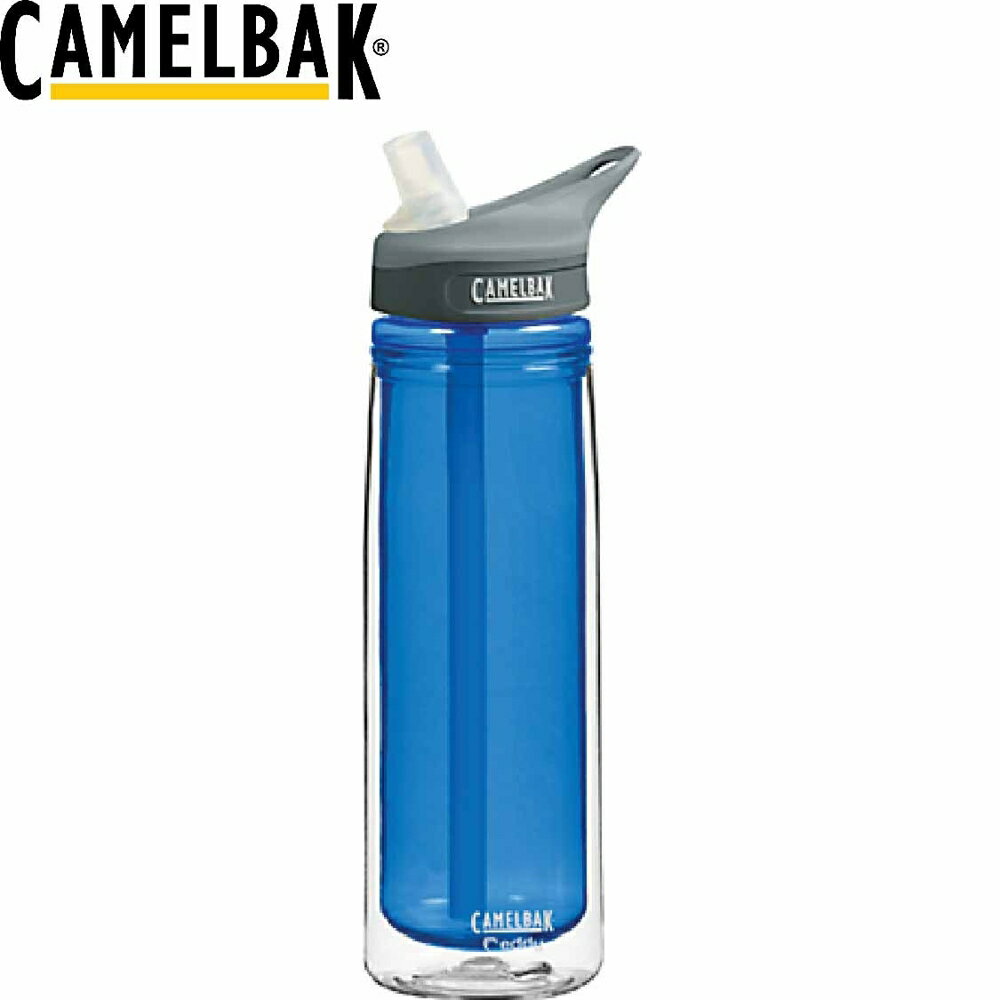 【CamelBak 美國 600ml 多水雙層吸管水瓶 藍】53377/運動水壺/水壺/耐撞擊/登山/露營