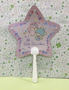 【震撼精品百貨】Little Twin Stars KiKi&LaLa 雙子星小天使 Sanrio 造型扇附鏡-星星#95876 震撼日式精品百貨