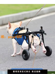 【可開發票】狗輪椅寵物后肢殘疾癱瘓康復輪椅狗康復車動物輔助支架四輪代步車