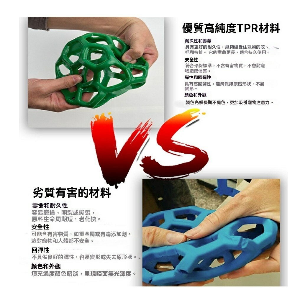 美麗大街 【114040821】兩入 寵物玩具球鏤空網球鈴鐺環保塑膠耐咬彈性橡膠球寵 物用品 1