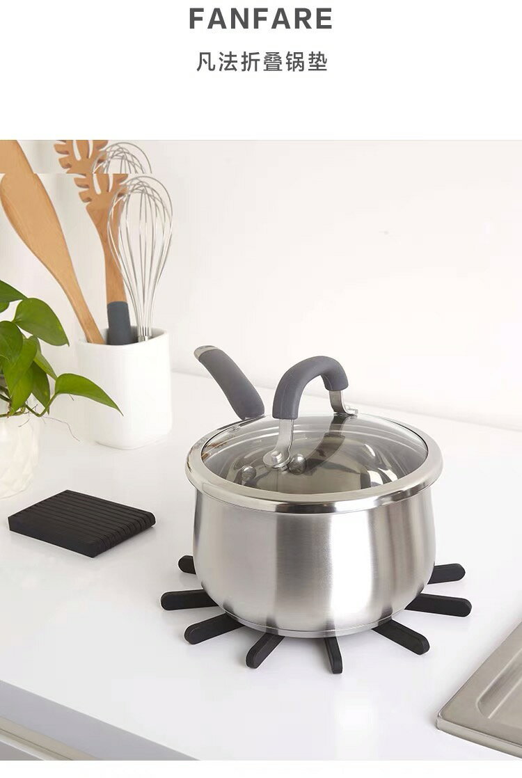 ㊣ umbra可折疊的硅膠鍋墊隔熱墊廚房防燙家用餐桌墊耐熱橡膠鍋架 6