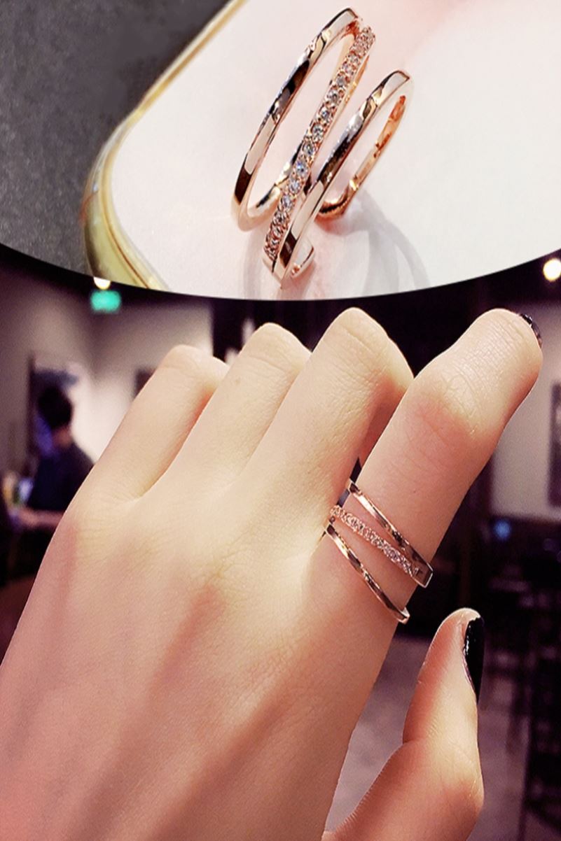 歐美韓版韓國時尚個性指環夸張女士戒指食指ins潮素圈簡約冷淡風