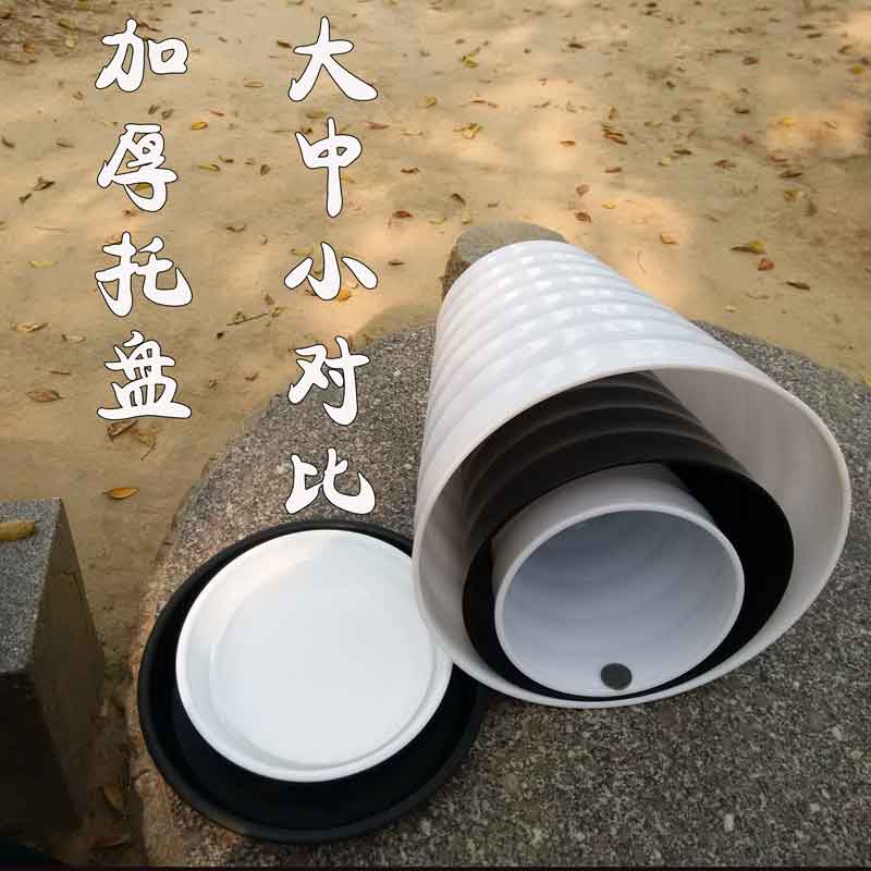 防漏水簡易圓柱形加深加厚植物種花仿漏水花盆高大號家居綠蘿陶瓷