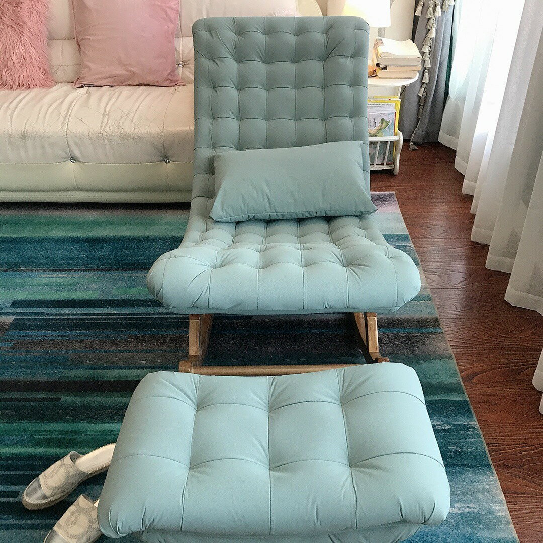 搖椅家用休閒大人陽台躺椅輕奢高端科技布北歐午睡逍遙懶人搖搖椅 1