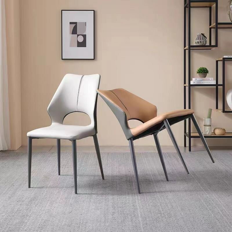 意式極簡餐椅家用客廳凳子軟包靠背椅高端創意餐桌椅現代簡約椅子