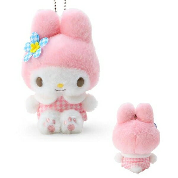 【震撼精品百貨】My Melody 美樂蒂~日本SANRIO三麗鷗 美樂蒂絨毛玩偶吊飾(復古千鳥格)*25959