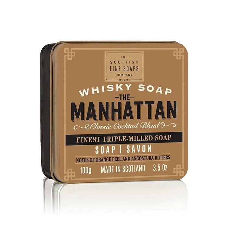 【紳士用品專賣】英國 Scottish Fine Soaps 威士忌系列 紳士沐浴皂（曼哈頓 Manhattan / 棕盒）
