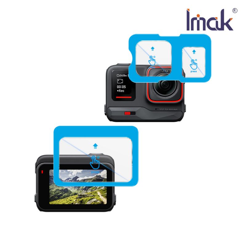 Imak 艾美克 Insta360 Ace Pro 鏡頭+螢幕玻璃貼(自帶定位版) 奈米吸附 鏡頭貼 鏡頭保護貼 鏡頭膜