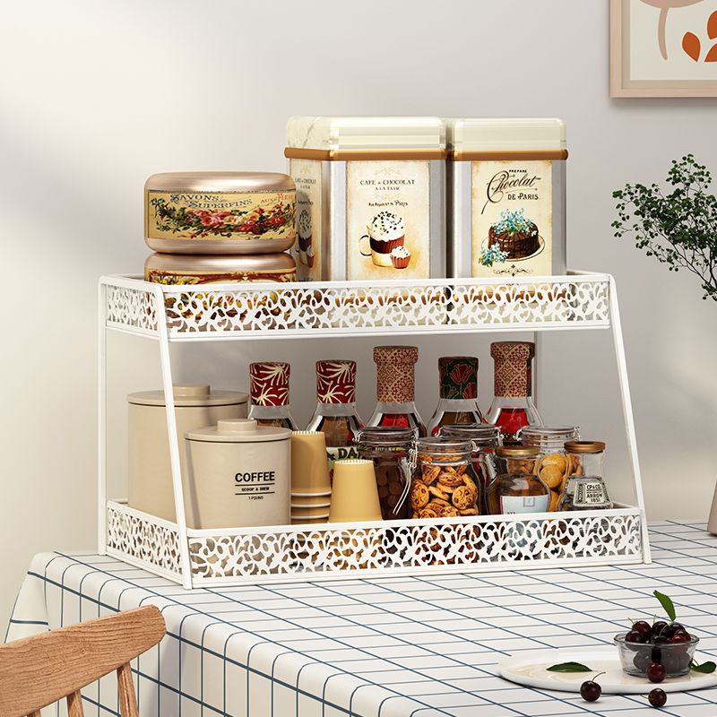 臺面置物架桌面鏤空多層面包零食收納架客廳水果雜物收納儲物架子