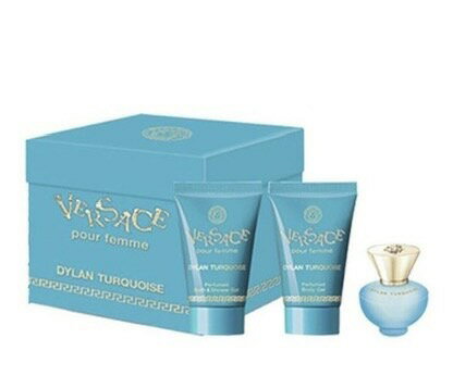 【名美香氛】Versace 凡賽斯 狄倫淡藍女性淡香水小香禮盒 (淡香水5ml+沐浴膠25ml+身體乳25ml)