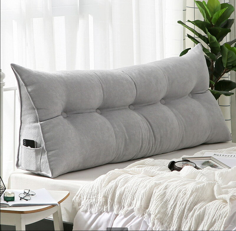 韓國絨床頭靠墊 簡約三角大靠背 可拆洗沙發大靠枕