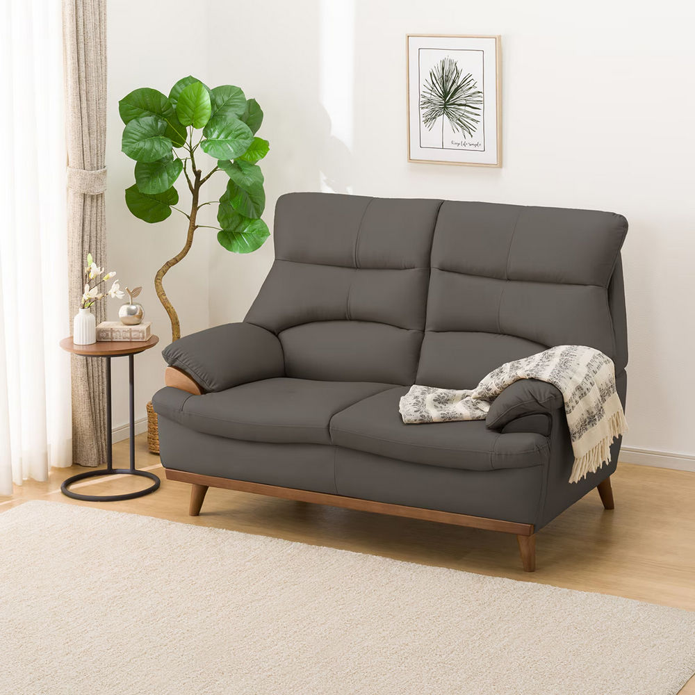 ◎2人用沙發 PD02-2 半皮 GY NITORI宜得利家居