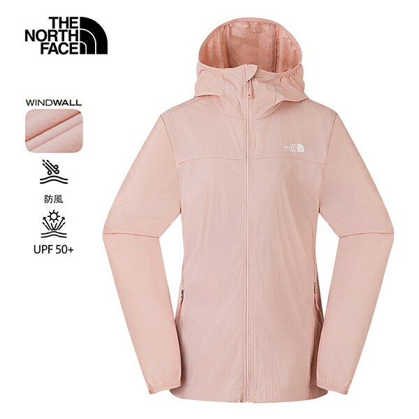 美國【The North Face】W SUN CHASE WIND JACKET 女防曬快乾外套 (粉/白藍/咖)