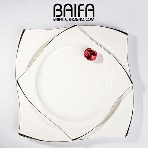 牛排盤 創意方形歐式骨瓷餐具碗碟套裝家用陶瓷菜盤子菜盤 西餐盤