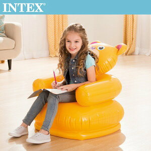 (小熊)【INTEX】可愛動物兒童充氣椅(68556)收納 居家 旅行 露營