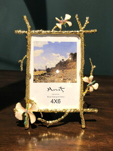 相框擺臺4/6/7/8/10寸輕奢歐式創意金屬結婚照片框樣板房桌面擺件