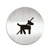 [Deflect-o]高質感鋁質圓形貼牌-禁止攜帶寵物#610710C
