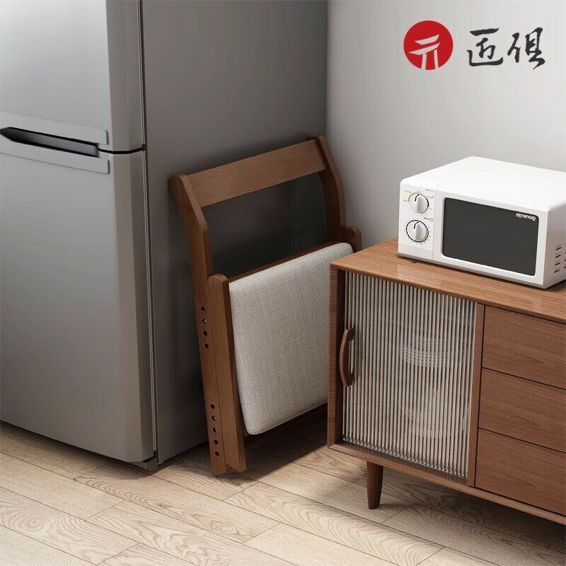 【匠俱】實木餐椅家用可折疊椅子 久坐舒服電腦椅 簡易出租房用餐桌靠背凳子 室外椅 書桌椅 小椅子