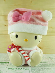 【震撼精品百貨】Hello Kitty 凱蒂貓 塑膠造型存錢筒-聖誕拐杖 粉 震撼日式精品百貨
