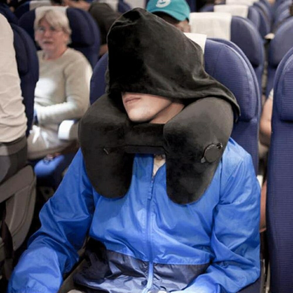 睡枕 充氣u型枕旅行枕護頸枕午休充氣枕頭旅行枕便攜飛機 - 都市時尚