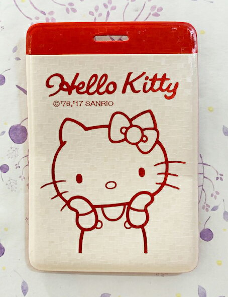 【震撼精品百貨】Hello Kitty 凱蒂貓 KITTY日本SANRIO三麗鷗 證件套-白Apple*96297 震撼日式精品百貨
