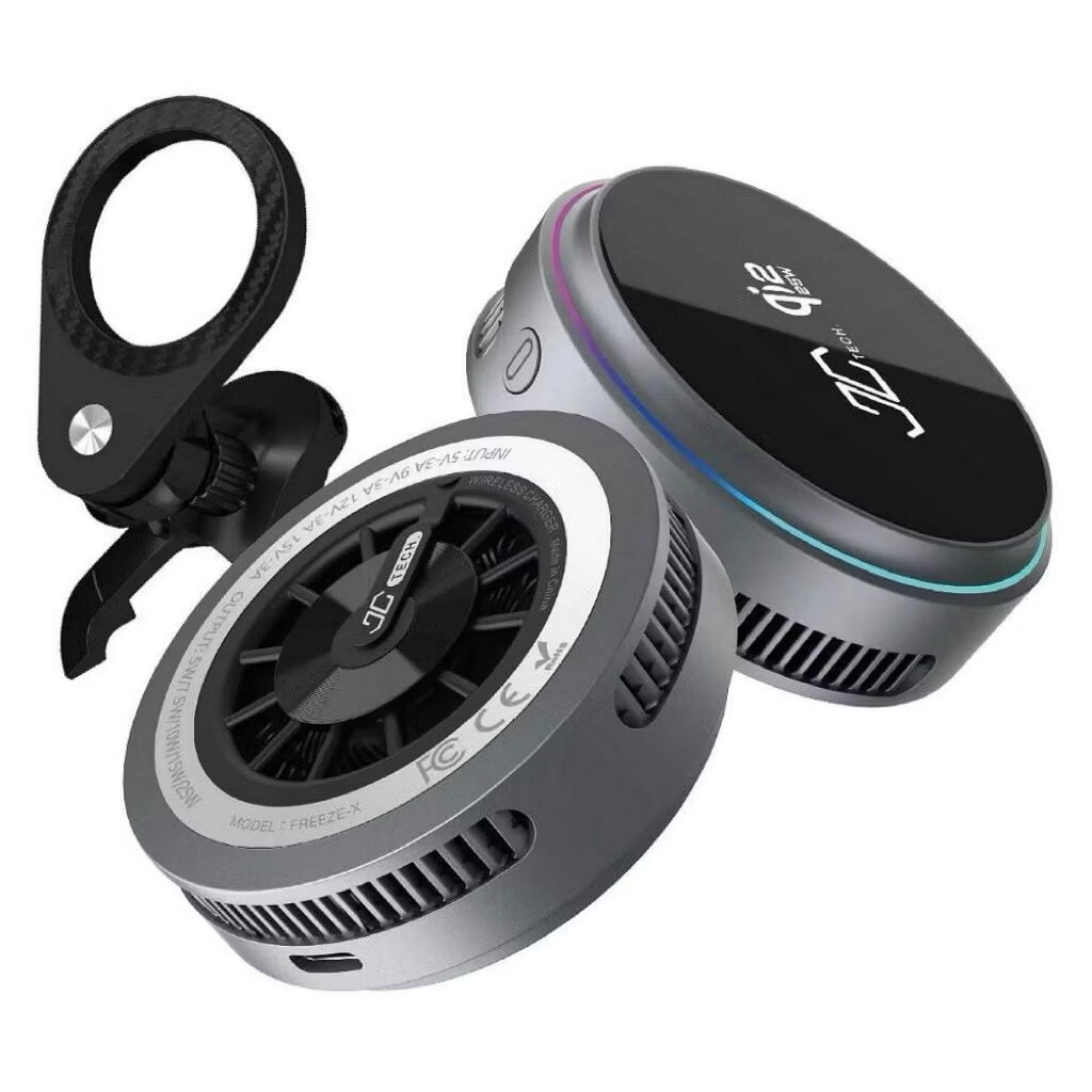 JC TECH.FREEZE-X 智冷充 Qi2 25W 磁吸無線充電器 製冷散熱 降溫 車用手機座