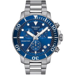 TISSOT 天梭表 T1204171104100 海洋之星潛水機械腕錶/藍 45.5mm