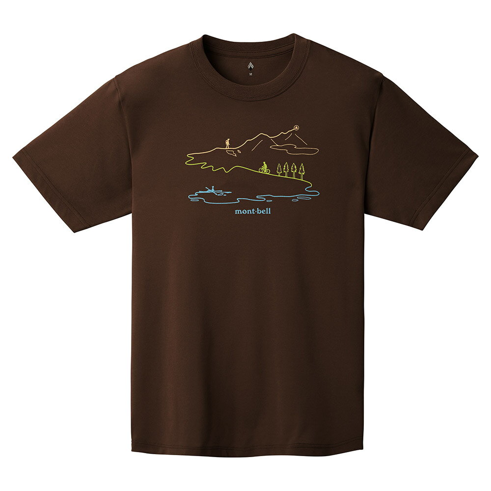 【【蘋果戶外】】mont-bell 1114734 DBN 深棕【男款】LONG TRACK 山軌 Wickron 短袖排汗衣 排汗T恤 機能衣 0
