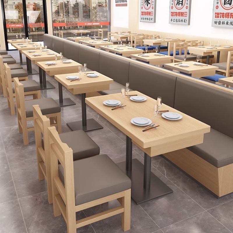 免運 餐桌 家用餐桌 早餐桌 飯桌 米村拌飯同款餐飲飯店實木凳餐廳桌椅組合商用紅色粉面館快餐餐桌特惠/開立發票K1009