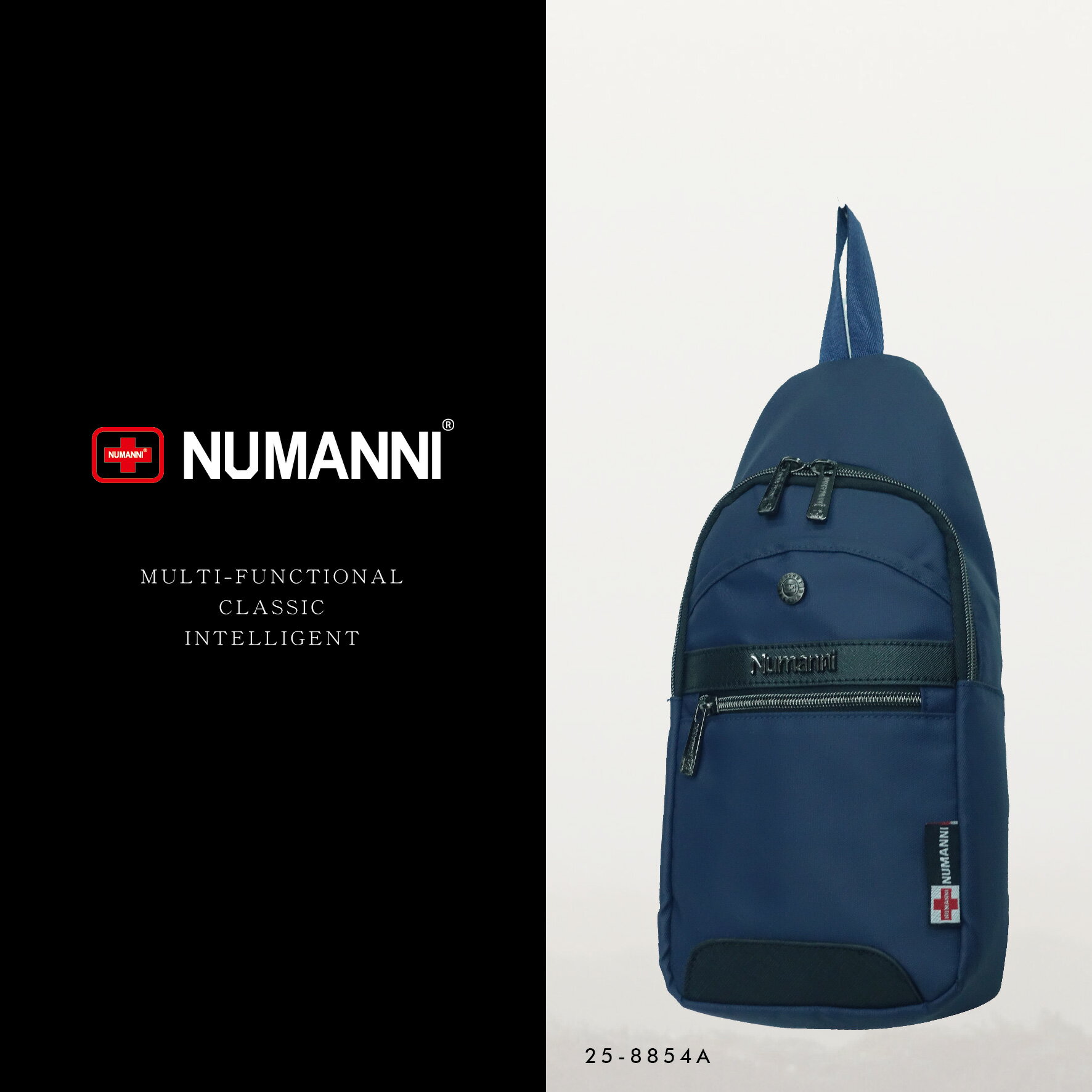 25-8854A【NUMANNI 奴曼尼】彰顯魅力氣質防水牛津斜挎/背/單肩挎包 (二色)