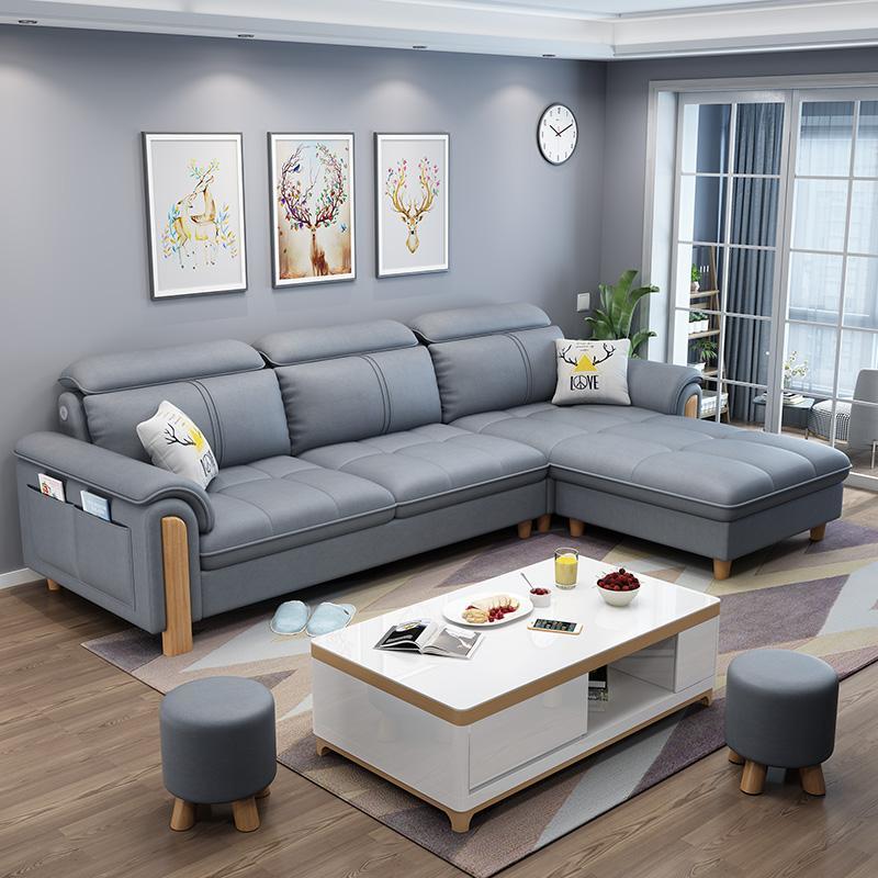 北歐小戶型布藝沙發組合 現代簡約客廳科技布沙發套裝