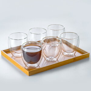 雙層隔熱玻璃杯套裝透明加厚防燙咖啡泡茶杯家用客廳簡約喝水杯子