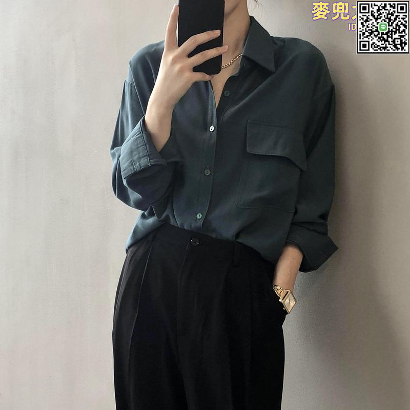 【全球優品滙】言雙純色襯衫女2024春季新款韓版氣質設計感上衣長袖襯衣女80260