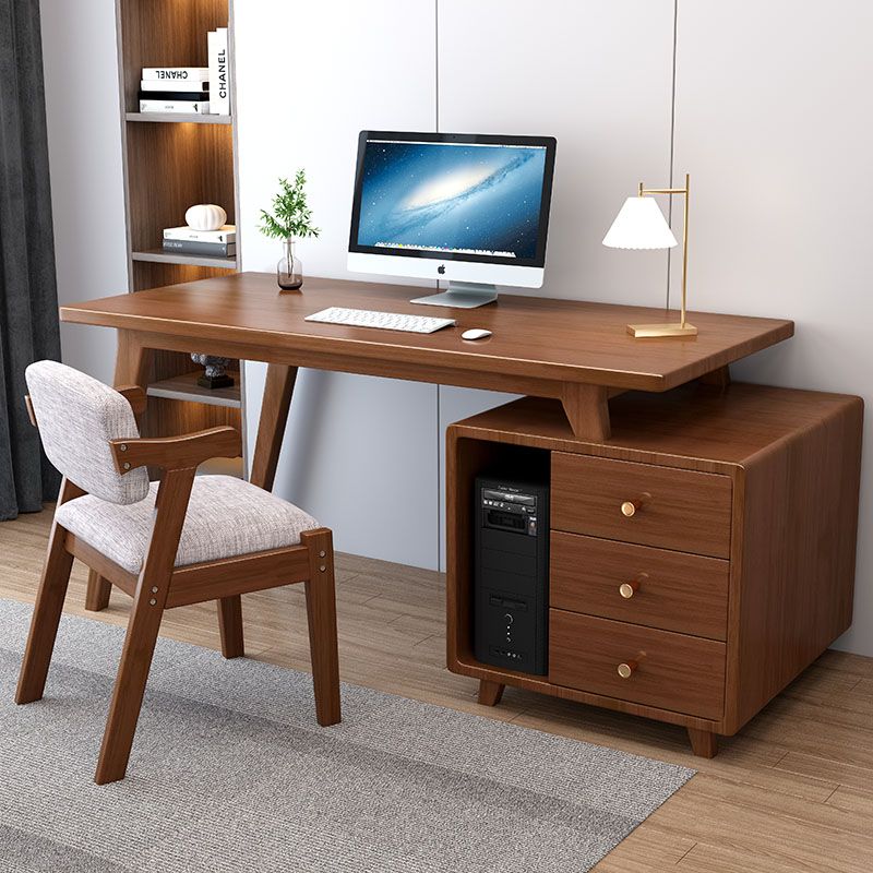 【限時優惠】全實木電腦桌書桌書柜一體簡約臺式辦公伸縮可轉角家用臥室寫字桌