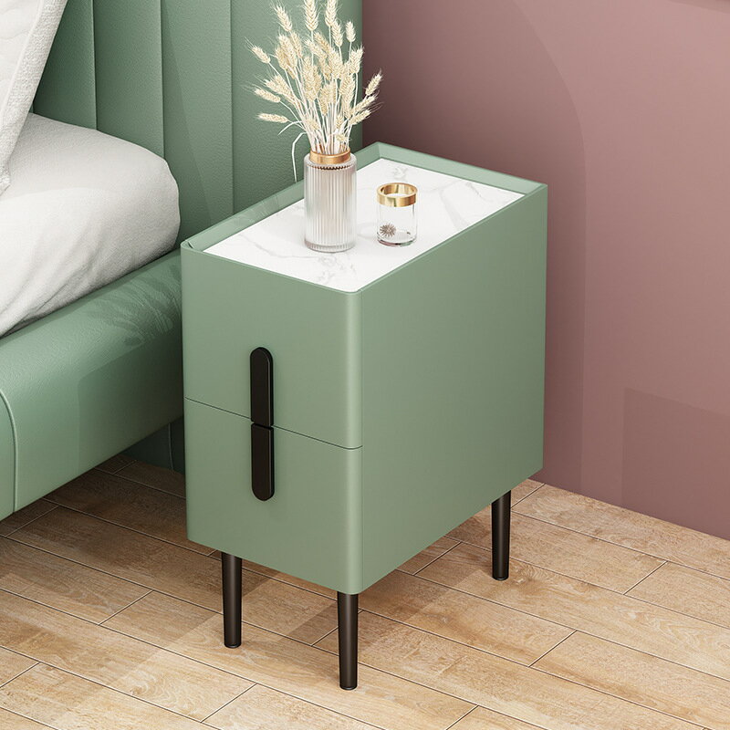 床頭櫃 超窄床頭櫃現代簡約臥室實木床邊櫃小型收納櫃輕奢巖板迷你儲物櫃