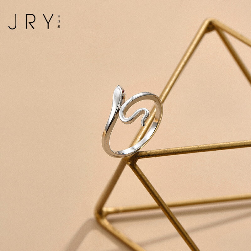 高級感小蛇戒指女s925純銀時尚個性小眾設計精致開口可調節食指戒