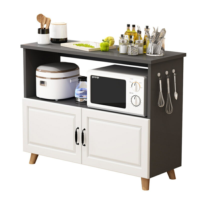 【台灣公司 超低價】多功能微波炉烤箱储物柜带门落地多层厨房置物架厨房用品收纳架子 4